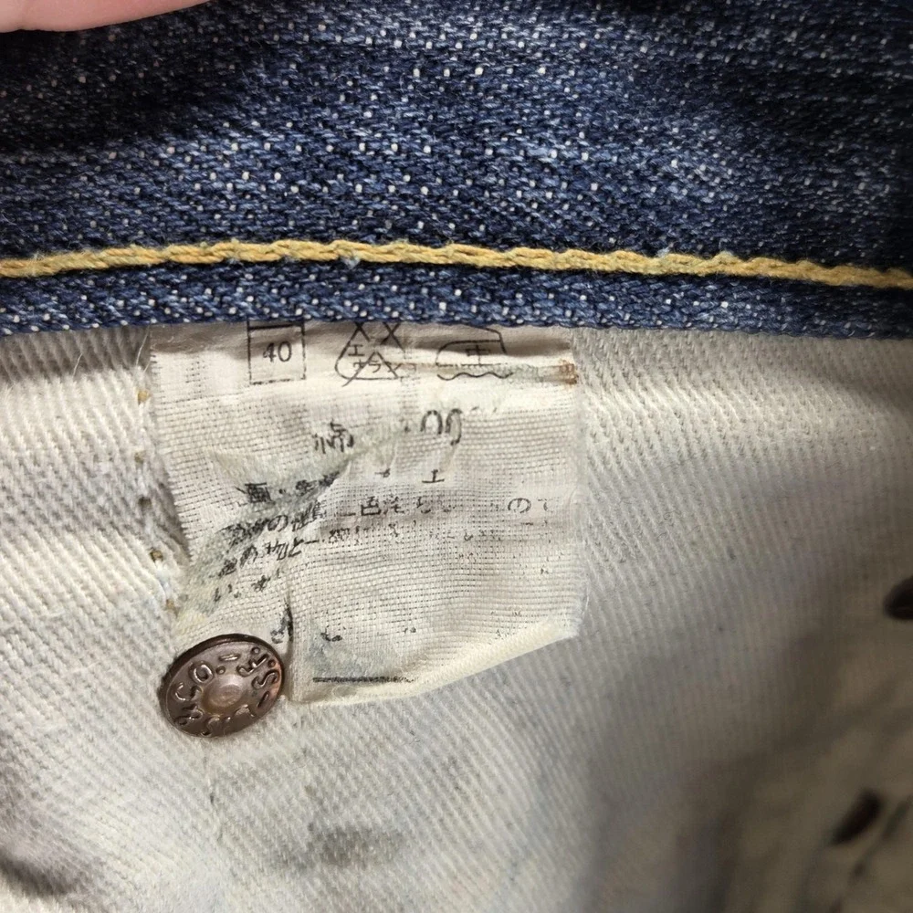 Vintage Levis 501 Jeans Mens Blue Selvedge LVC Straight‎ Button Fly Fits 28x29
